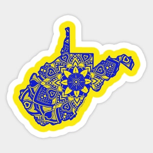 Blue West Virginia State Gift Mandala Yoga WV Art Sticker